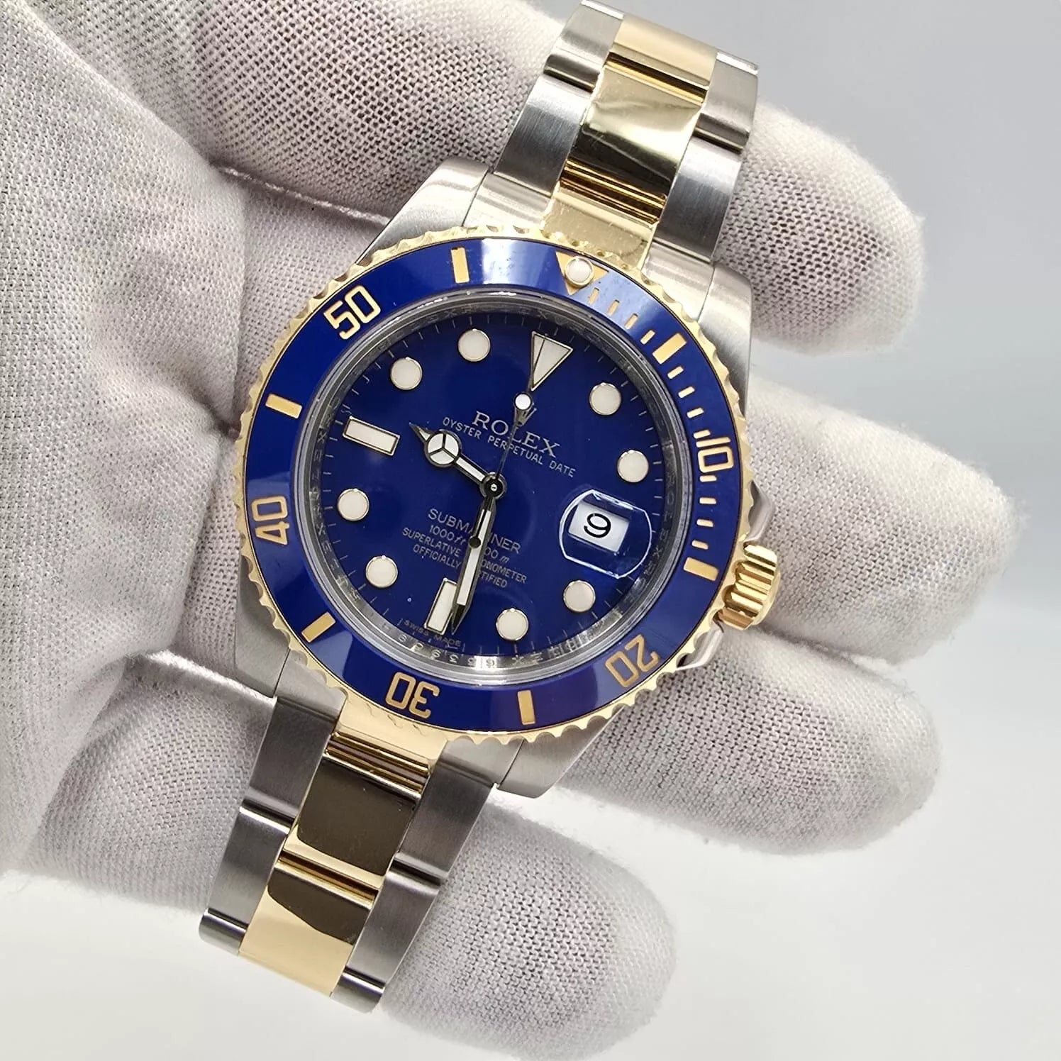 PAPERS Rolex Submariner Date Ceramic 40mm Two-Tone Blue 116613 BOX + 2017 RSC