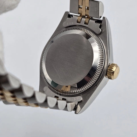 Rolex Lady Datejust 26mm Two Tone White Roman Dial Jubilee NO HOLES 69173