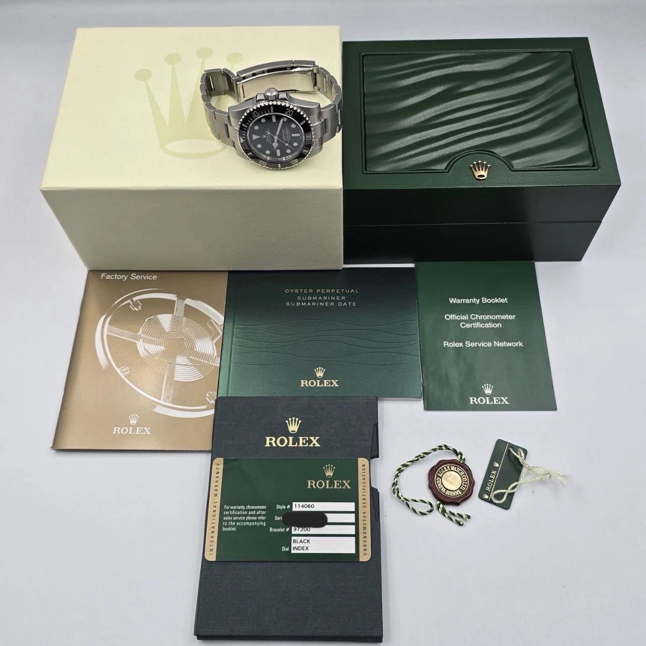 PAPERS 2013 Rolex Submariner 114060 No-Date 40mm Steel Black Ceramic Bezel BOX