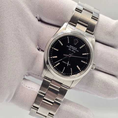 2007 Rolex Air King 14000M Automatic Watch Stainless Black Dial 34MM