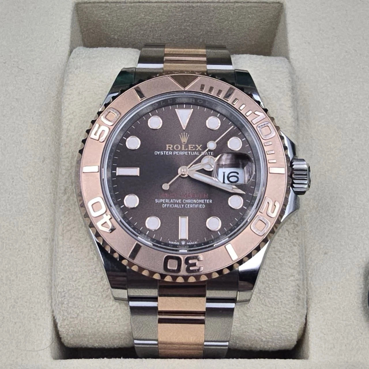 2025 NEW Rolex Yacht-Master Two Tone Rose Gold 40mm Chocolate Dial 126621 UNWORN