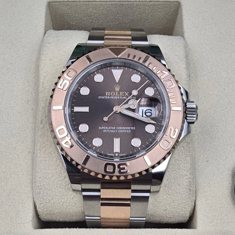 2025 NEW Rolex Yacht-Master Two Tone Rose Gold 40mm Chocolate Dial 126621 UNWORN