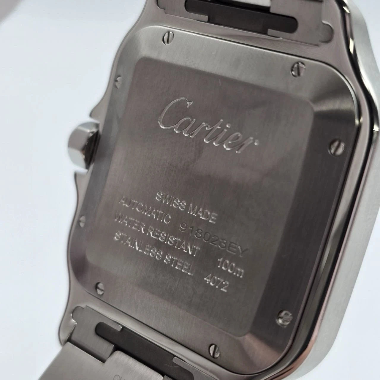2025 Cartier Santos De Cartier Anthracite Grey Dial Men's Gold Bezel W2SA0030