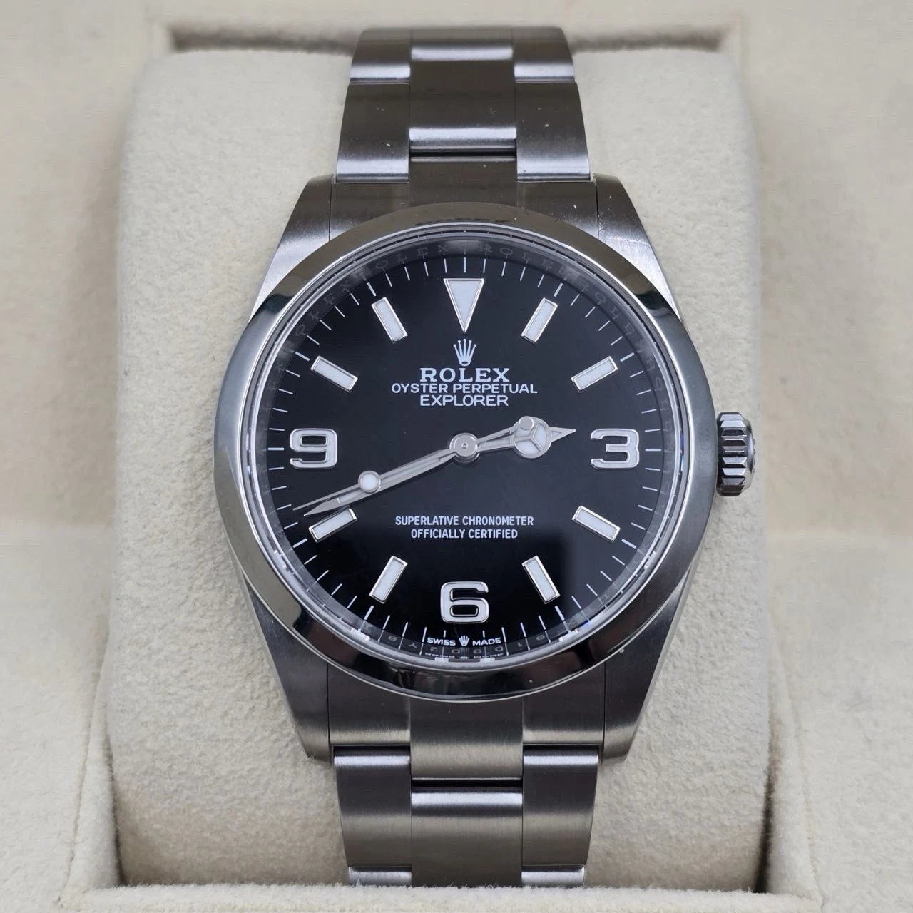 PAPERS MINT 2021 Rolex Explorer Black Dial Stainless Steel 36mm Watch 124270 BOX