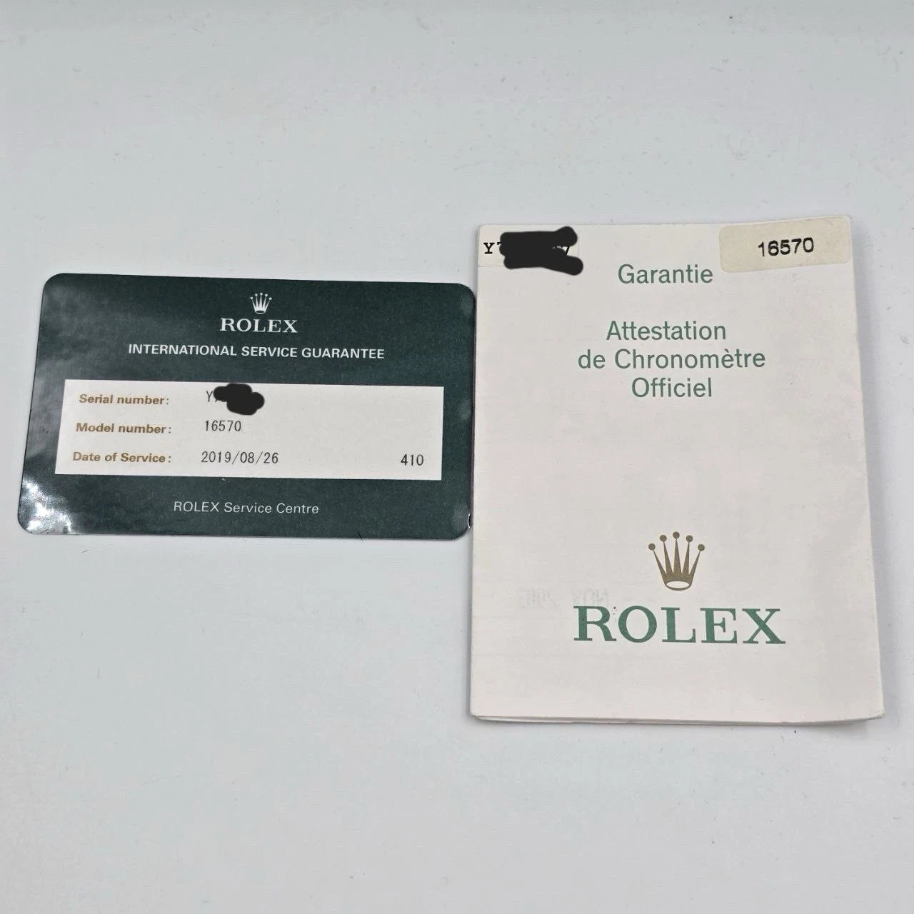 PAPERS 2003 Rolex Explorer II 16570 Steel Black Dial Date 40mm Watch + 2019 RSC