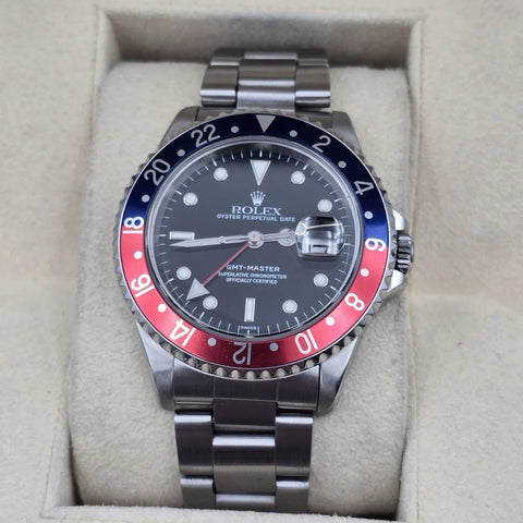 Rolex GMT Master Pepsi Bezel Steel Oyster Bracelet 40mm Watch 16700