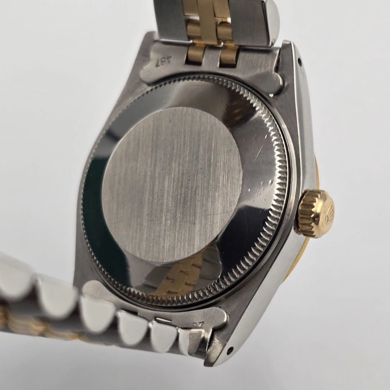 Rolex Datejust Ladies 31mm 18k Two Tone 68273 Pink MOP Diamond Dial Watch