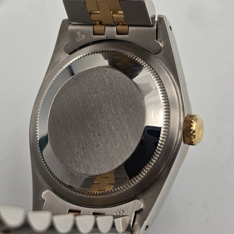 Rolex Datejust 36mm White Roman Dial 18K Gold Two Tone Watch 16233
