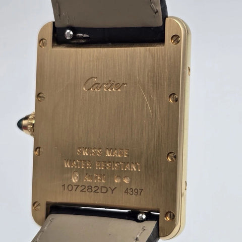 Cartier Tank Louis Large Watch 18K Yellow Gold WGTA0067 Leather Quartz B+P