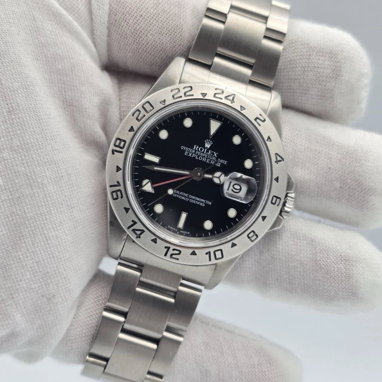 Rolex Explorer II 16570 Steel Black Dial Automatic Date Watch 40MM