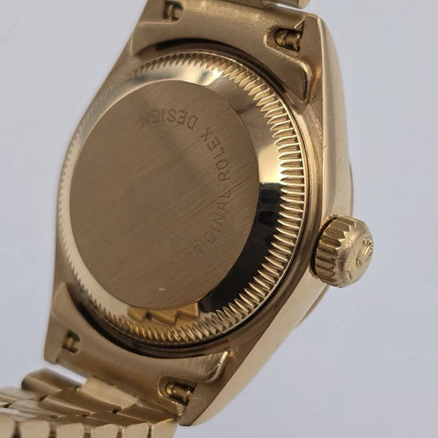 Rolex Ladies Datejust Gold President Factory Champagne Diamond Dial 26mm 69178