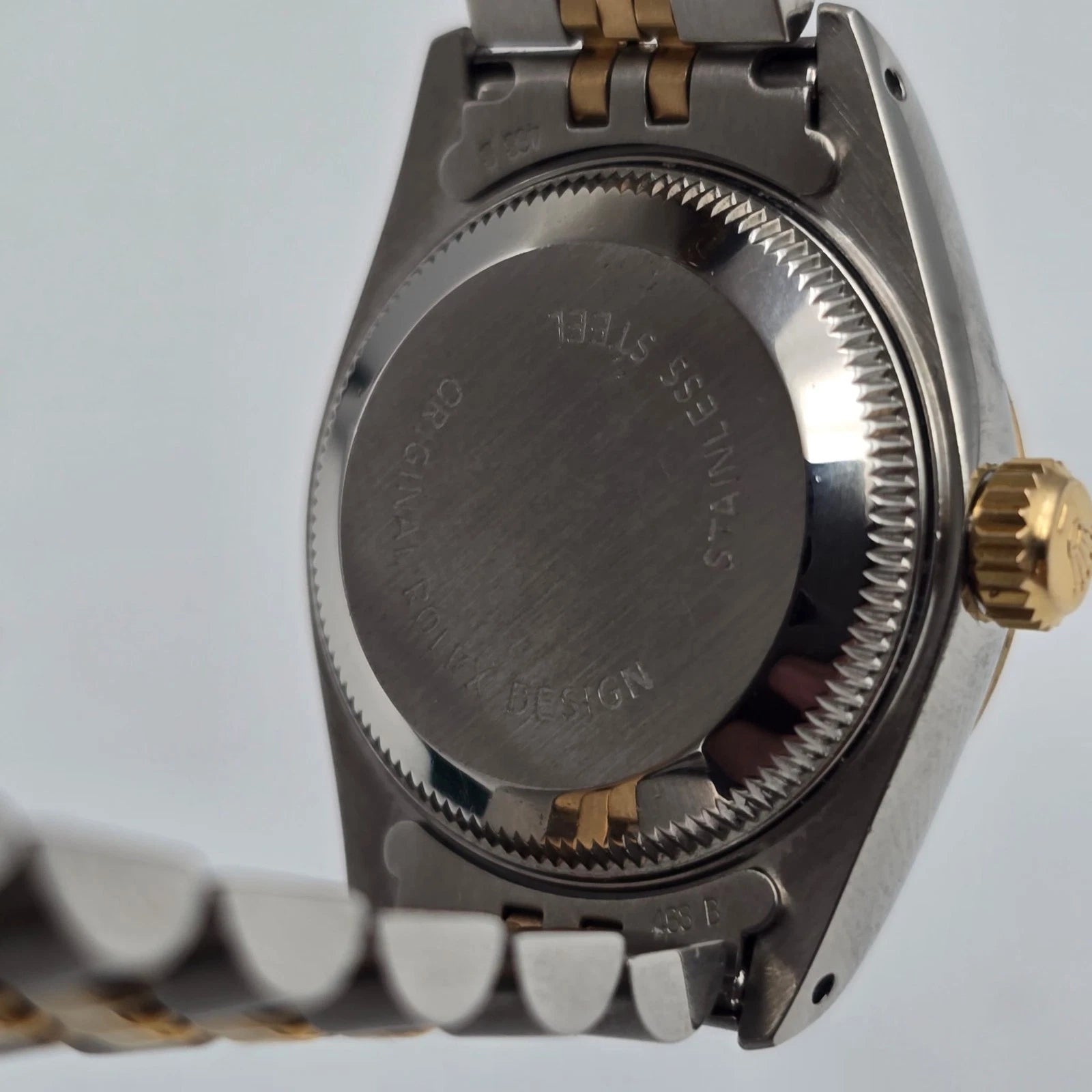 Rolex Lady Datejust 26mm Yellow Gold Steel Factory Blue Diamond Dial 69173