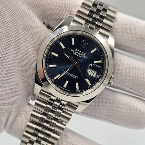 NEW 2025 FRESH Rolex Datejust 41mm 126300 Blue Stick Dial Smooth Jubilee UNWORN