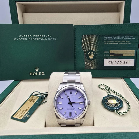 NEW 2026 Rolex Oyster Perpetual Lavender Dial Steel 36mm 126000 UNWORN