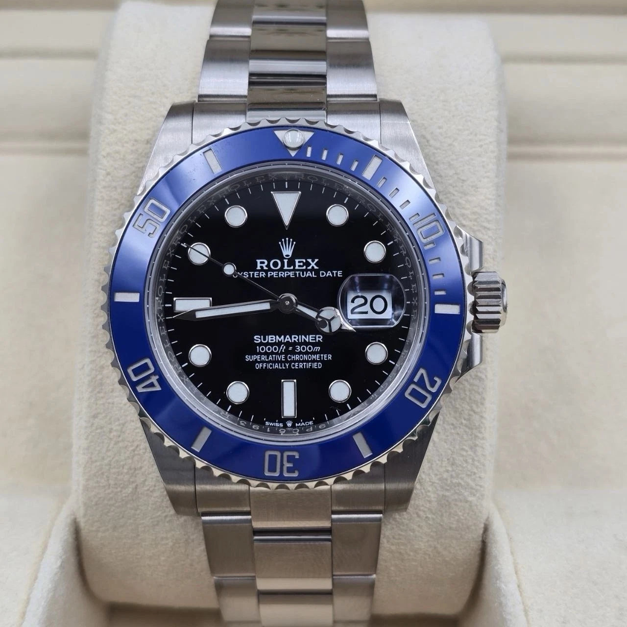 2021 PAPERS Rolex 126619LB Submariner Blue Cookie Monster Gold 41mm Watch BOX