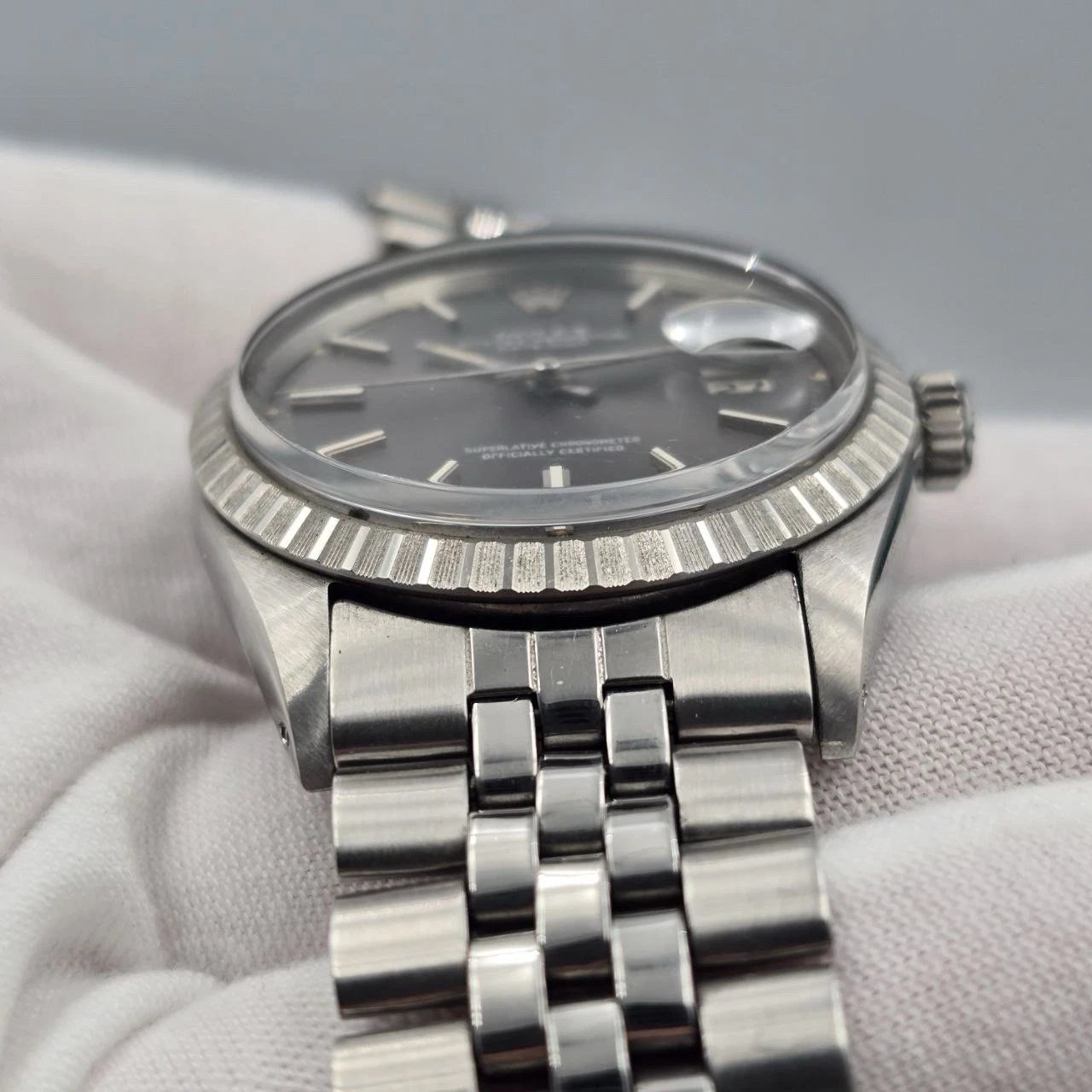 Rolex Datejust 1601 Stainless Steel Factory Grey Dial Jubilee 36mm Watch