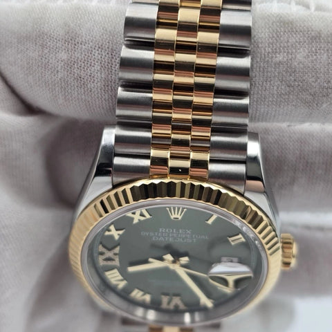 2023 PAPERS Rolex Datejust 36mm 126233 Two-Tone Jubilee Green Diamond Dial BOX