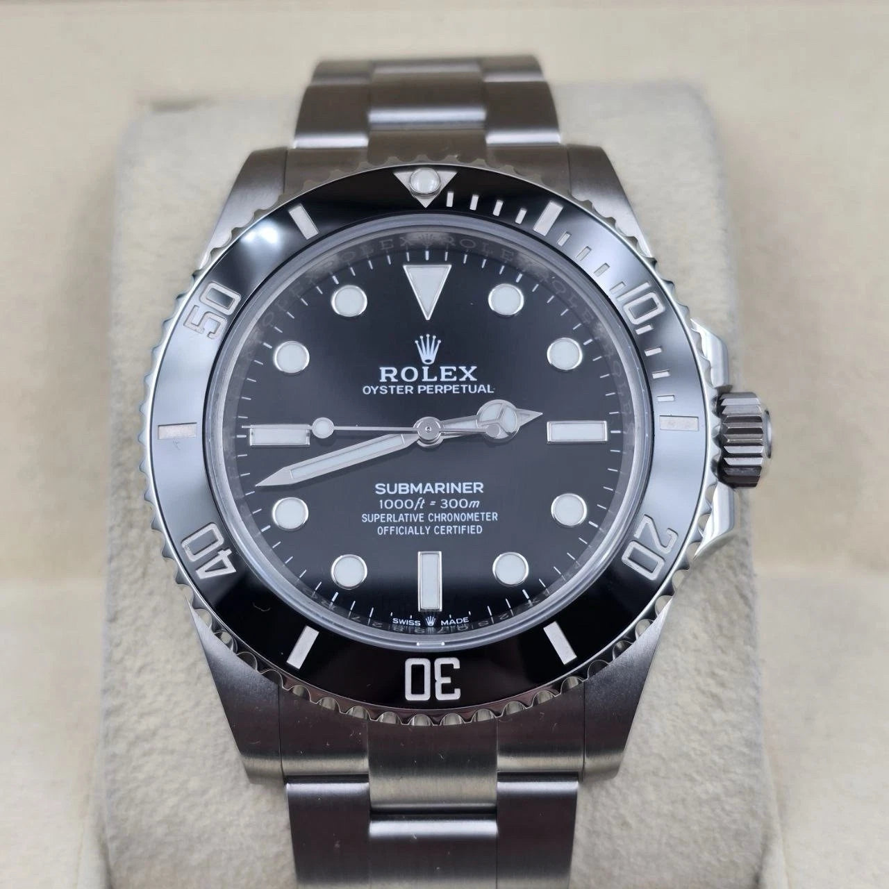 MINT Rolex Submariner No Date Ceramic 41mm Stainless Steel Bracelet 124060