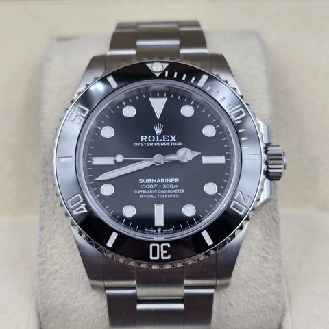 MINT Rolex Submariner No Date Ceramic 41mm Stainless Steel Bracelet 124060