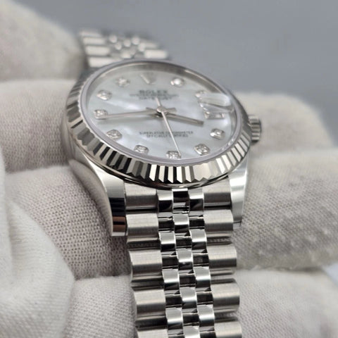 NEW 2026 Rolex Datejust 31mm Steel White Mother of Pearl Jubilee 278274