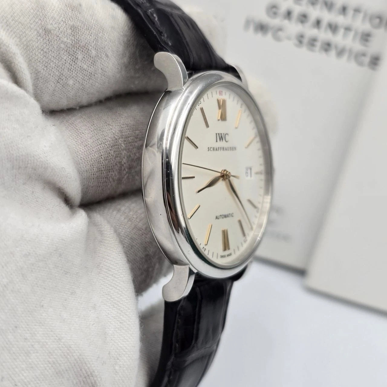 2016 PAPERS IWC Portofino Automatic 40mm IW356517 Stainless Steel White Dial