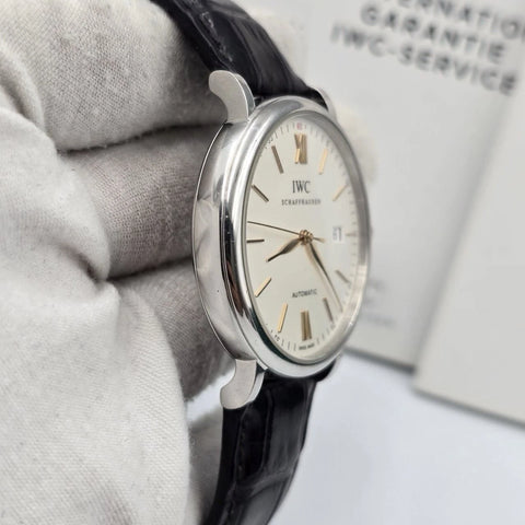 2016 PAPERS IWC Portofino Automatic 40mm IW356517 Stainless Steel White Dial