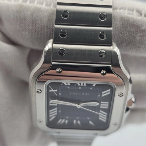2025 PAPERS Cartier Santos Medium 35.1mm Automatic Steel Blue Dial WSSA0063 BOX