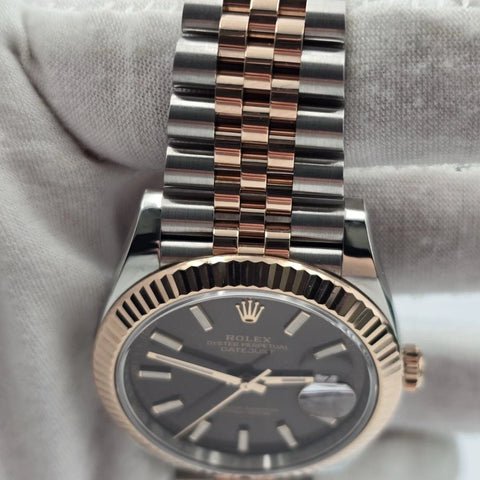 2022 PAPERS Rolex Datejust 41mm 126331 Two-Tone Rose Chocolate Dial Jubilee BOX