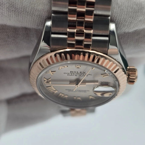 2017 PAPERS Rolex Lady-Datejust 28mm 18k Rose Gold 279171 Sundust Dial BOX