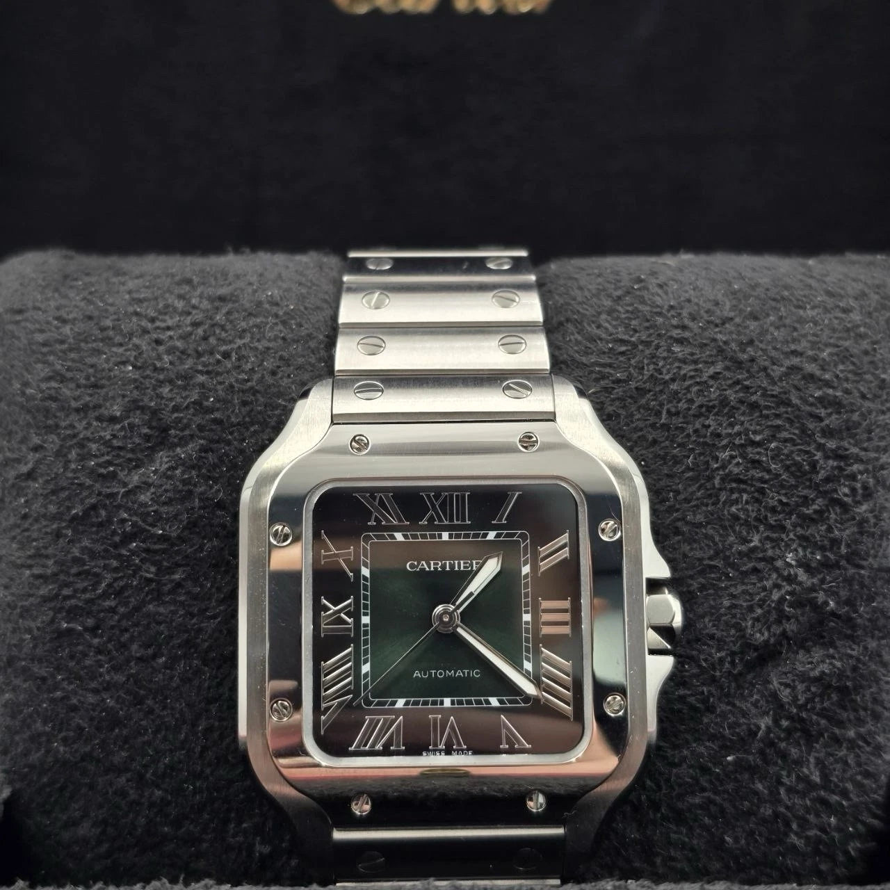 NEW 2026 Cartier Santos Medium Green Dial WSSA0061 35mm Stainless Steel BOX