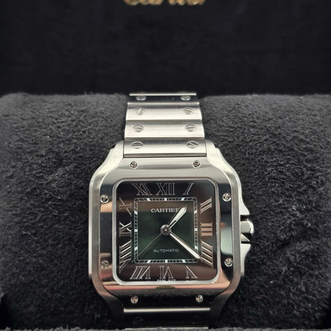 NEW 2026 Cartier Santos Medium Green Dial WSSA0061 35mm Stainless Steel BOX