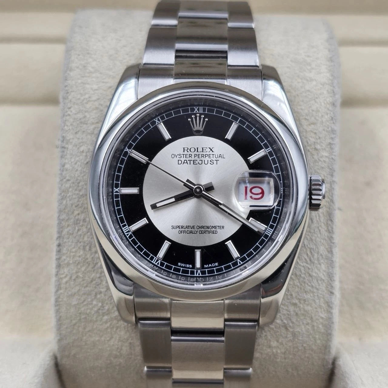 Rolex Datejust Tuxedo Dial Stainless Steel Oyster Automatic 36mm Watch