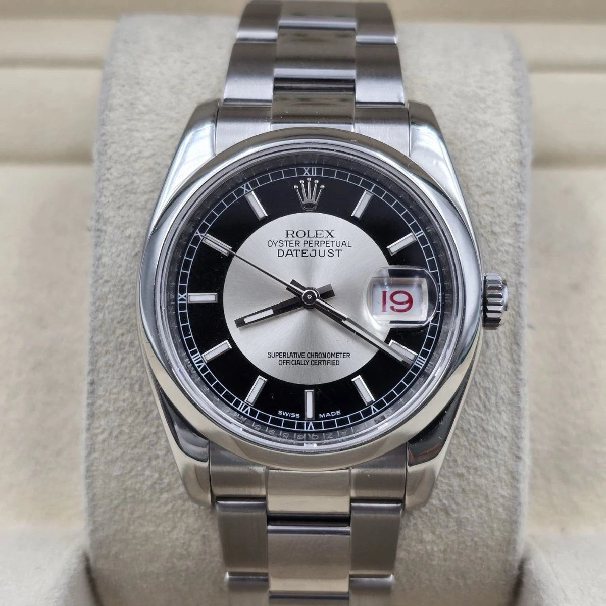 Rolex Datejust Tuxedo Dial Stainless Steel Oyster Automatic 36mm Watch