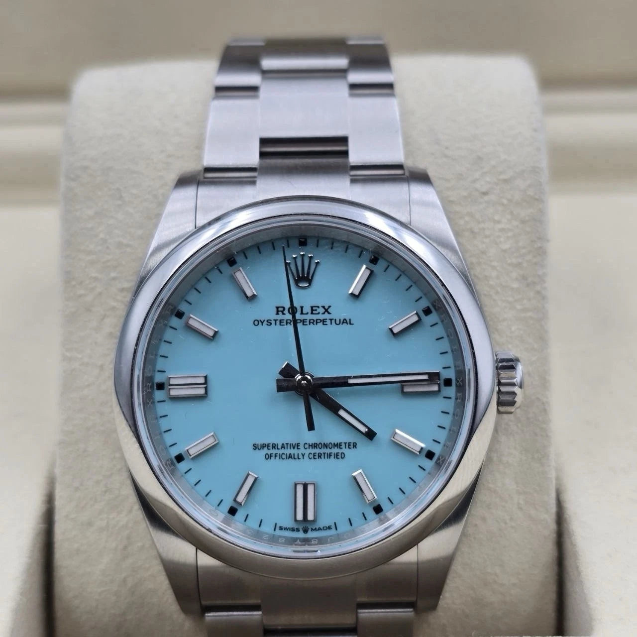 2025 NEW Rolex Oyster Perpetual 36mm Turquoise Blue Steel 126000 UNWORN