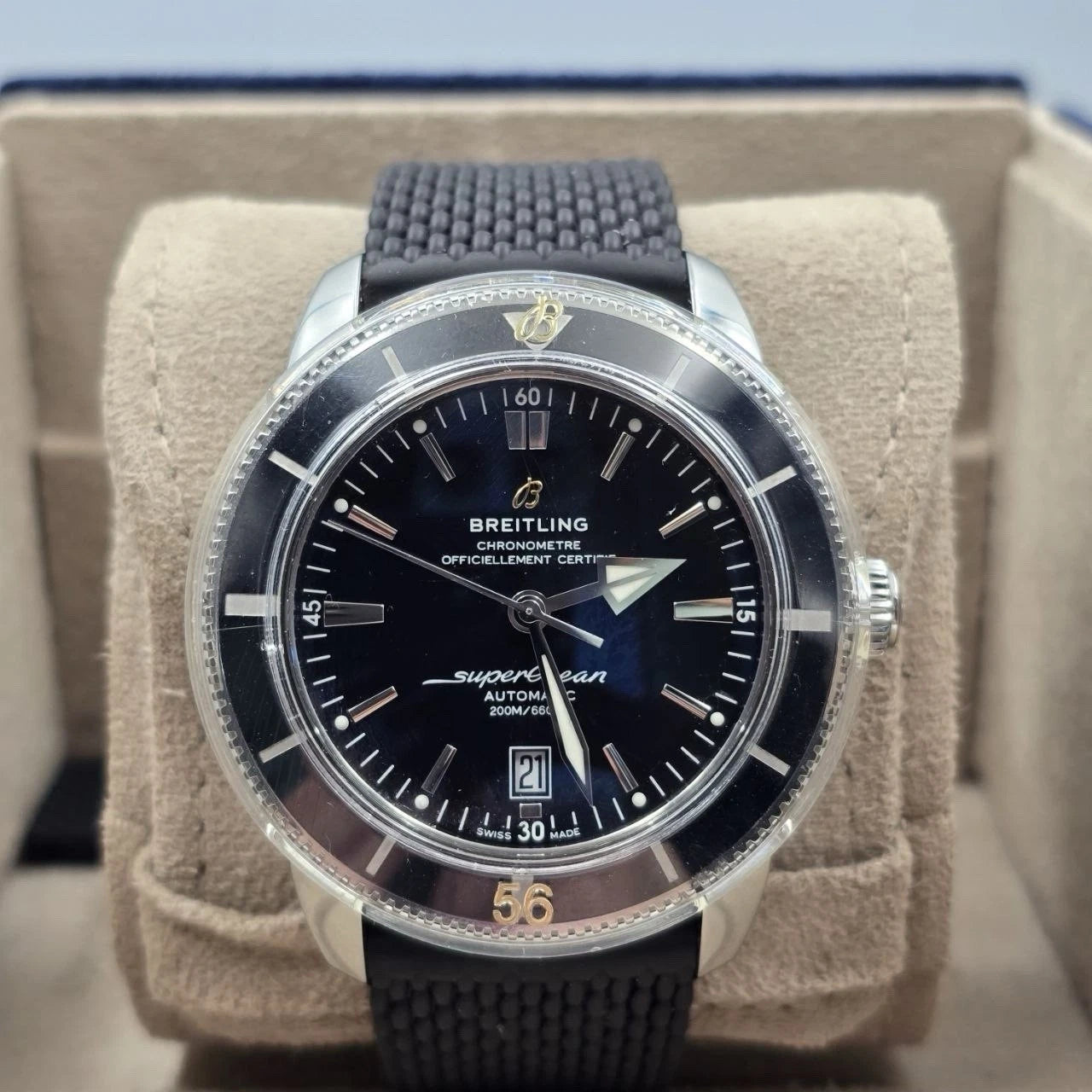 PAPERS Breitling Super Ocean Heritage B20 Black Dial Rubber 46mm AB2020 BOX