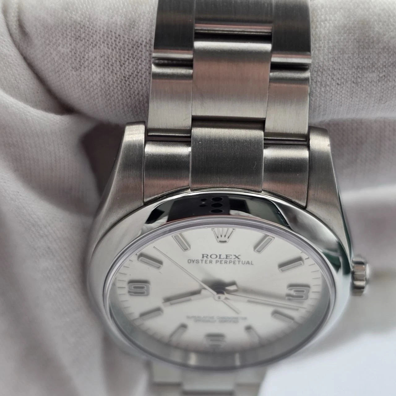 2015 PAPERS Rolex Oyster Perpetual 36mm Steel Silver Dial Watch 116000 BOX