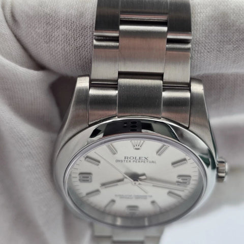 2015 PAPERS Rolex Oyster Perpetual 36mm Steel Silver Dial Watch 116000 BOX