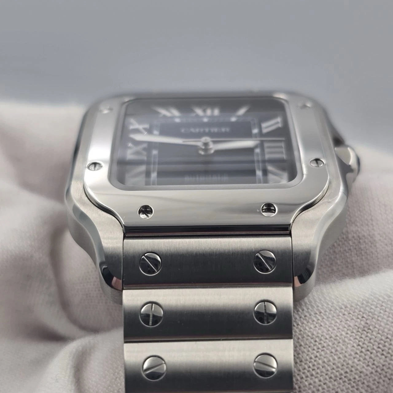 2025 PAPERS Cartier Santos Medium 35.1mm Automatic Steel Blue Dial WSSA0063 BOX