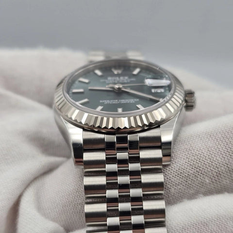 NEW 2025 Rolex Datejust 31mm Mint Green Stainless Steel Jubilee Fluted 278274