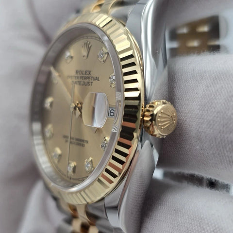 NEW 2026 Rolex Datejust 36mm 18K Two Tone Champagne Diamond Dial Jubilee 126233