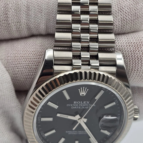 PAPERS Rolex Datejust 41mm 126334 Stainless Steel Jubilee Black Dial BOX