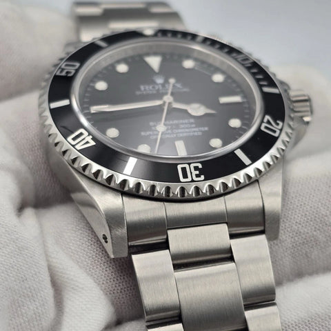 2008 Rolex Submariner No Date 14060M 4 Liner Black Dial Engraved Steel 40mm