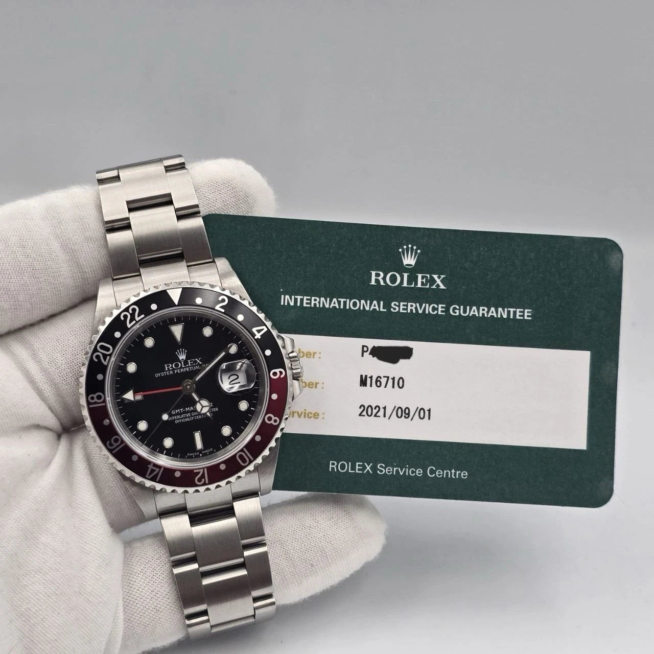 2021 RSC Rolex GMT-Master II 16710 Coke SEL Steel Red Black Bezel 40mm Watch