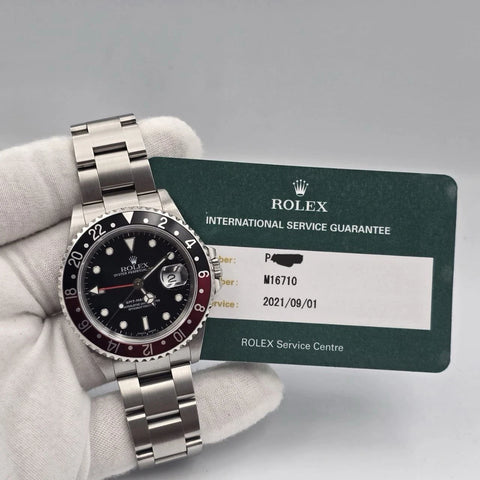 2021 RSC Rolex GMT-Master II 16710 Coke SEL Steel Red Black Bezel 40mm Watch