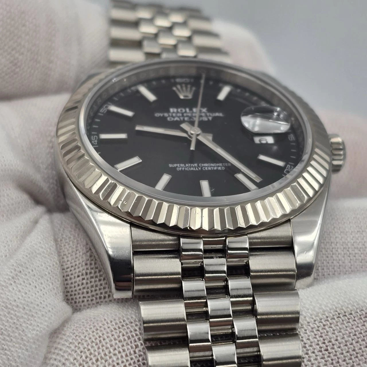 PAPERS Rolex Datejust 41mm 126334 Stainless Steel Jubilee Black Dial BOX