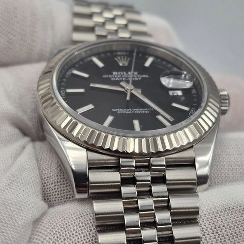 PAPERS Rolex Datejust 41mm 126334 Stainless Steel Jubilee Black Dial BOX