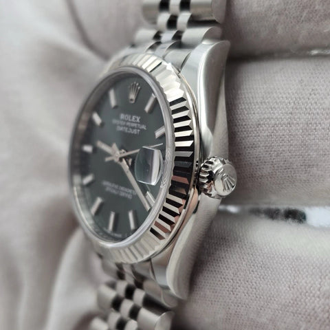 NEW 2025 Rolex Datejust 31mm Mint Green Stainless Steel Jubilee Fluted 278274