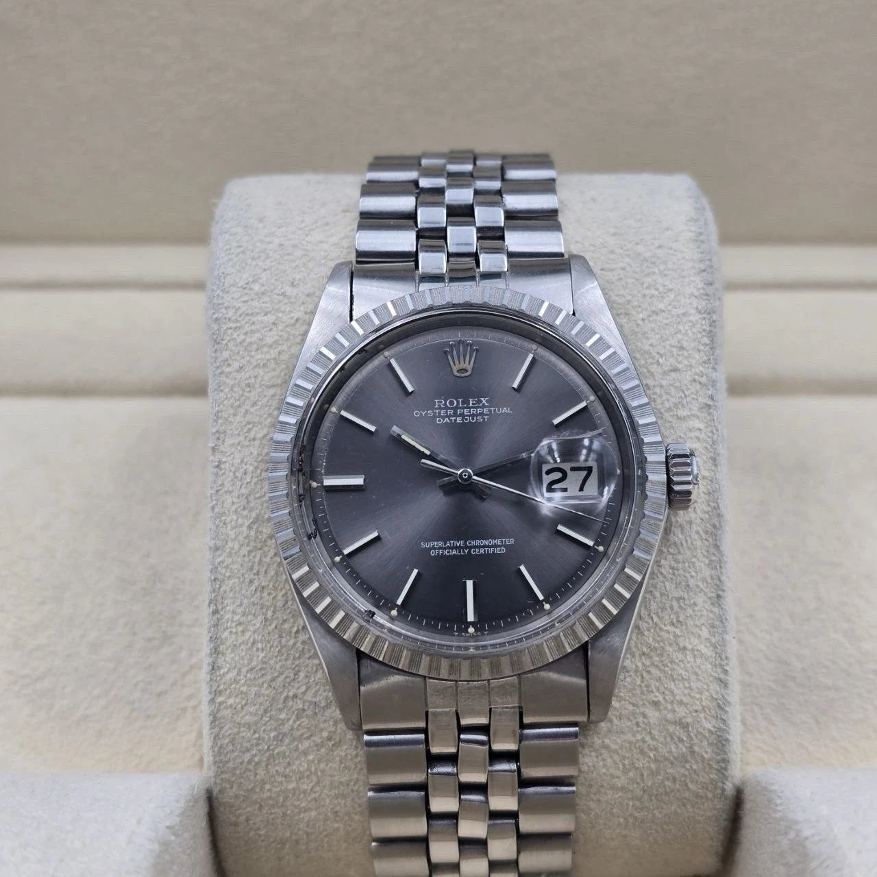 Rolex Datejust 1601 Stainless Steel Factory Grey Dial Jubilee 36mm Watch