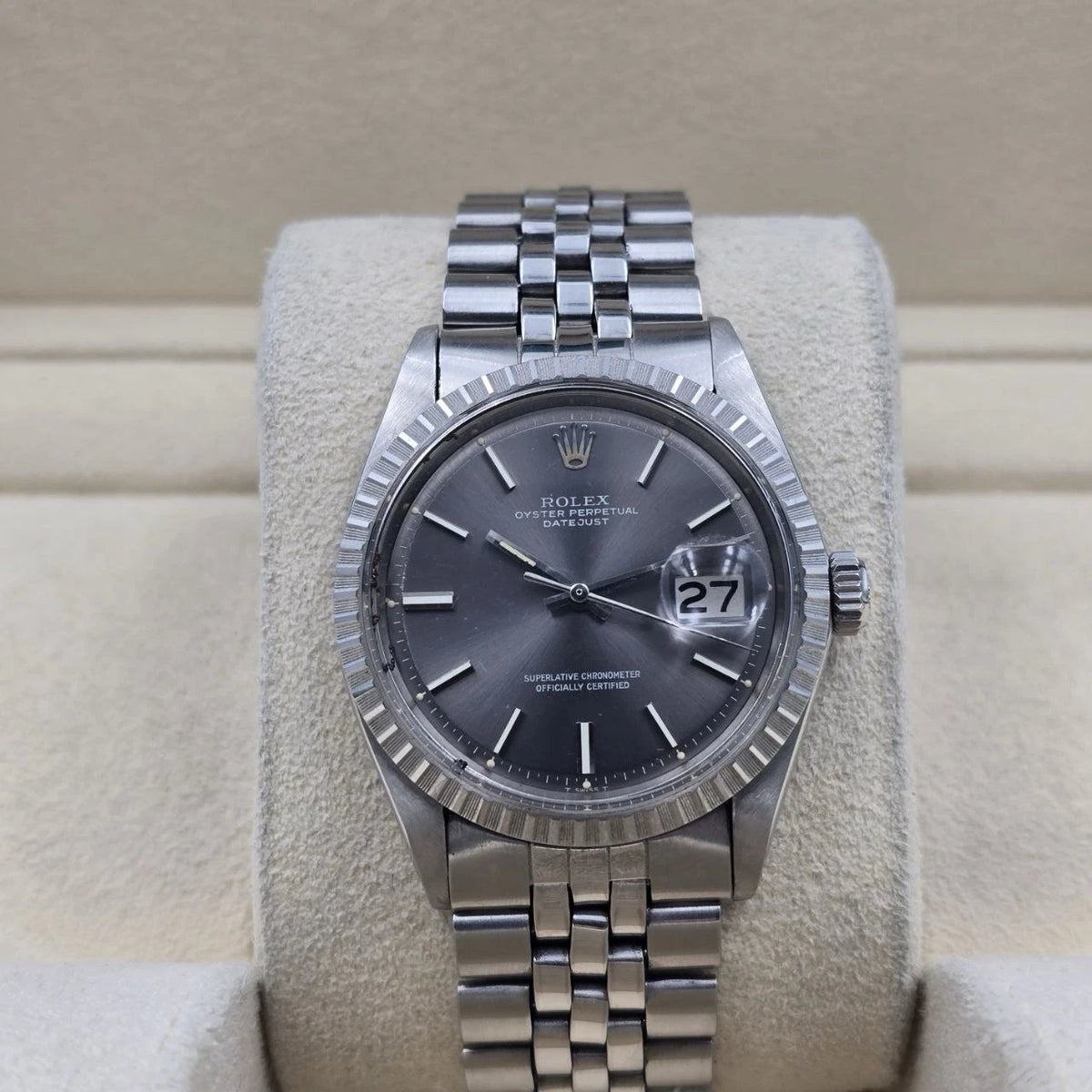 Rolex Datejust 1601 Stainless Steel Factory Grey Dial Jubilee 36mm Watch