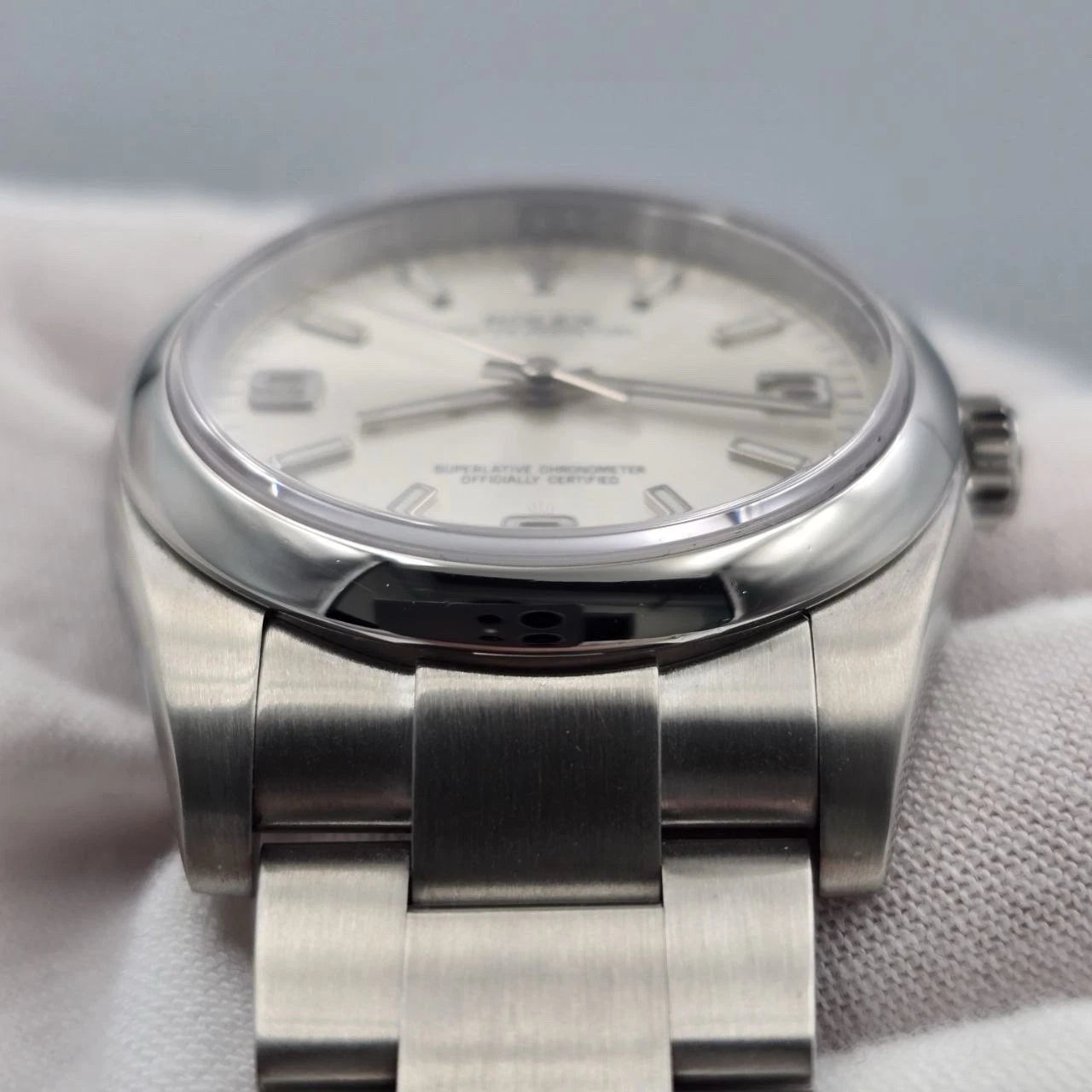 2015 PAPERS Rolex Oyster Perpetual 36mm Steel Silver Dial Watch 116000 BOX